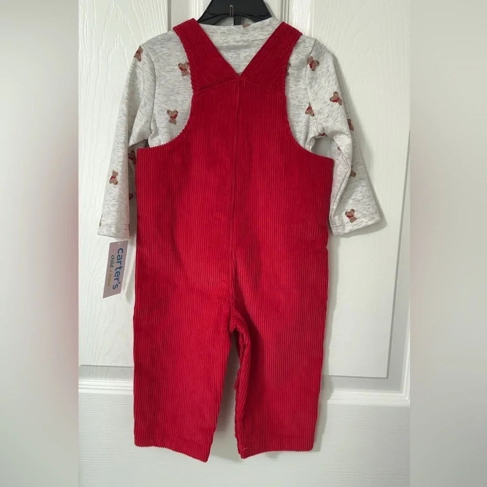 Carter's Vibrant Red Boys Overalls Set 2 Piece 6-9 Months